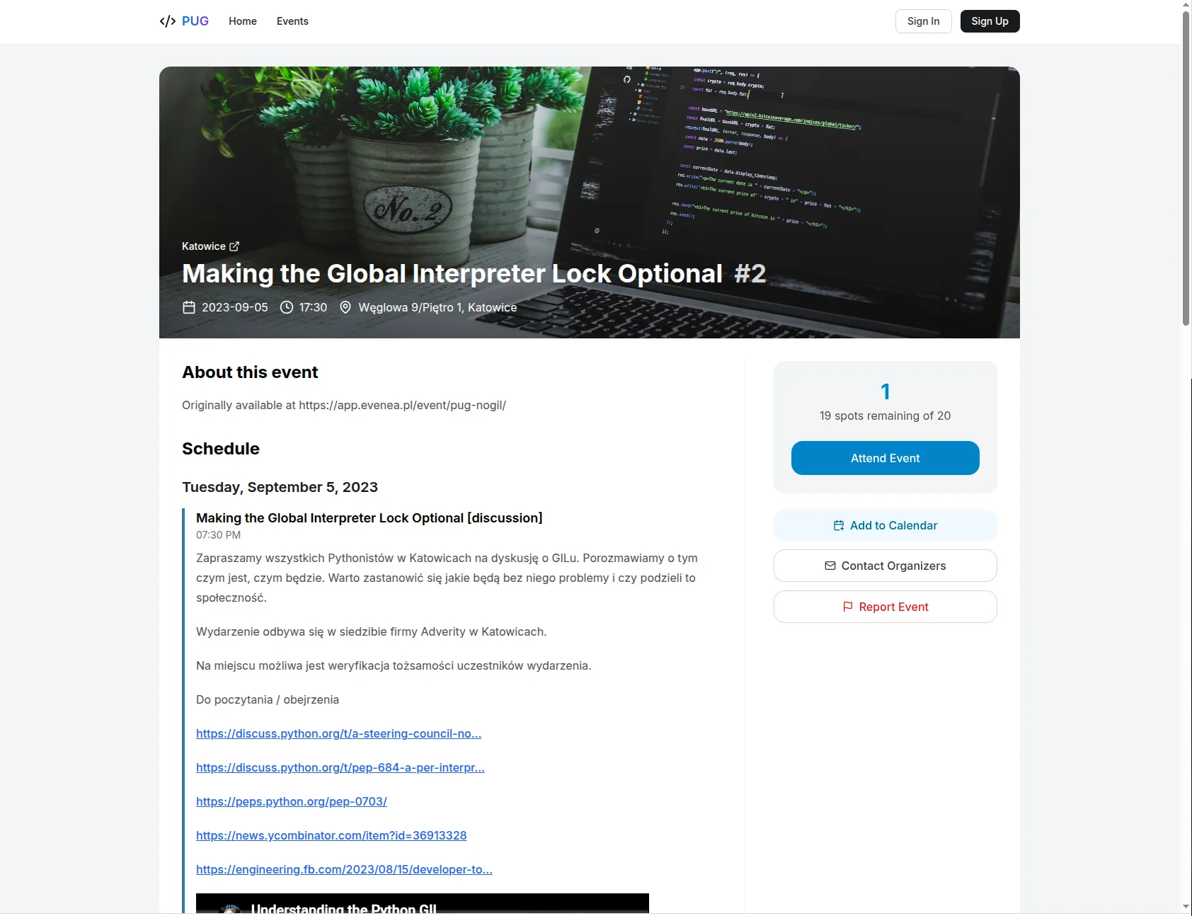 Event page for "Making the Global Interpreter Lock Optional #2"